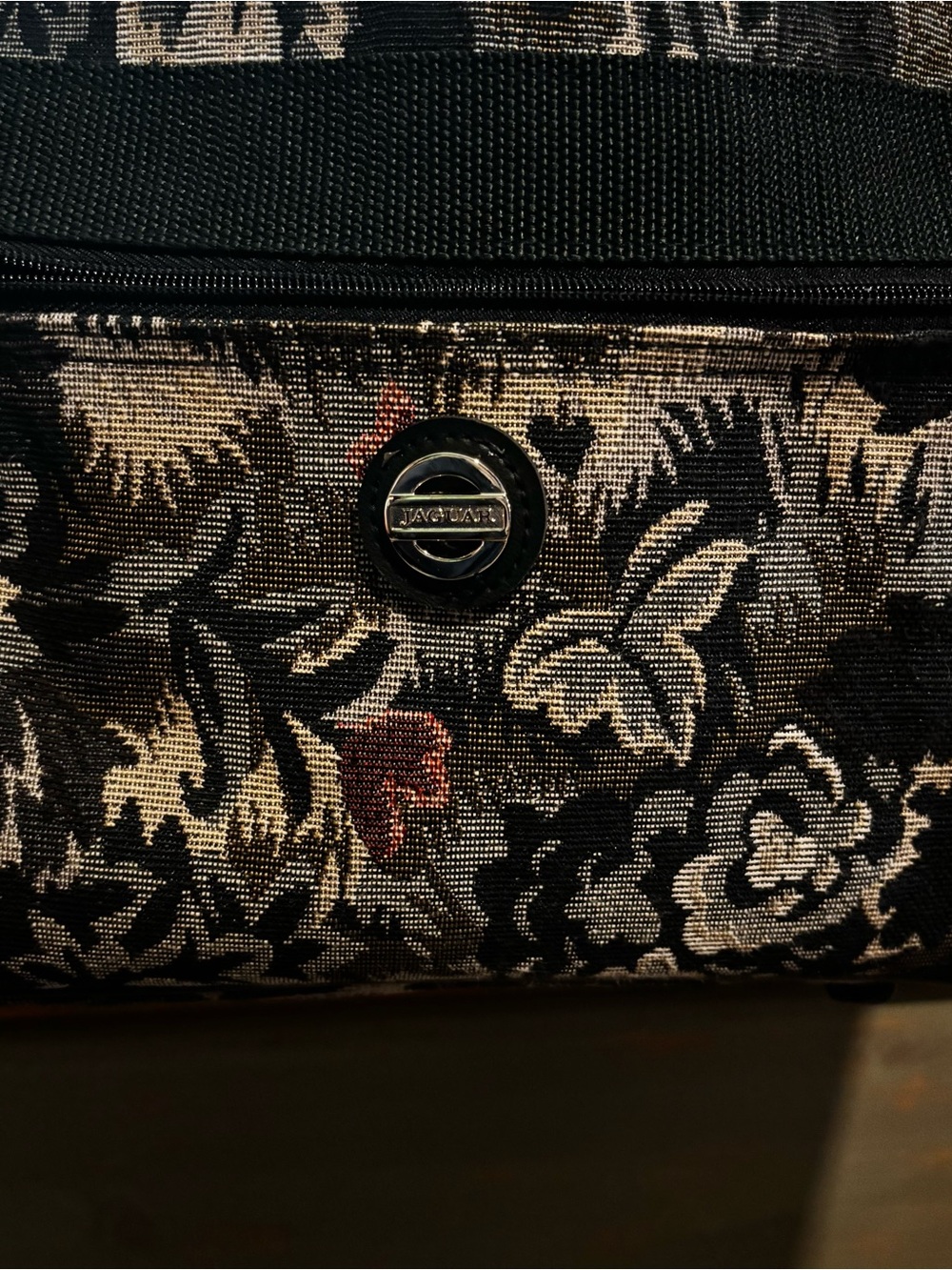 Vintage Jaguar Floral Tapestry Travel Bag Weekender Carry-On